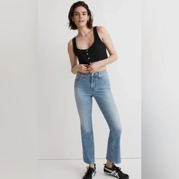 MADEWELL Mid Rise Kick Out Jeans Medium Wash Stretch Denim Size 25 Flared - Picture 9 of 9